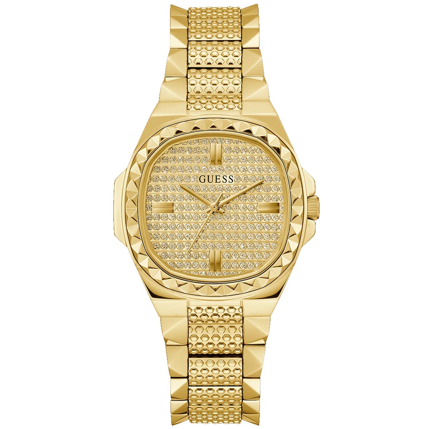 Guess Women's Rebellious Gold Tone Analog Bids.com
