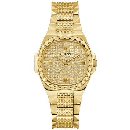Guess Women's Rebellious Gold Tone Analog Bids.com
