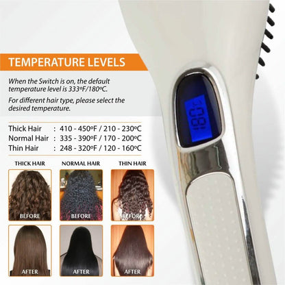 Hair Straightening Brush ION heating technology, Temperature Control DailySale