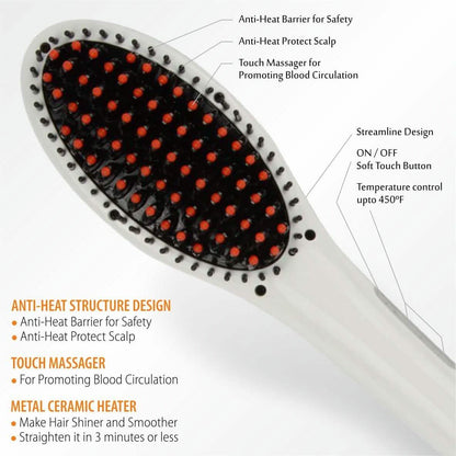 Hair Straightening Brush ION heating technology, Temperature Control DailySale