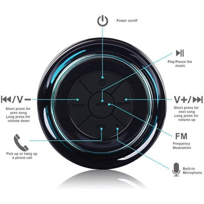 HAISSKY Portable Wireless Waterproof Speaker with FM Radio & Suction Cup DailySale