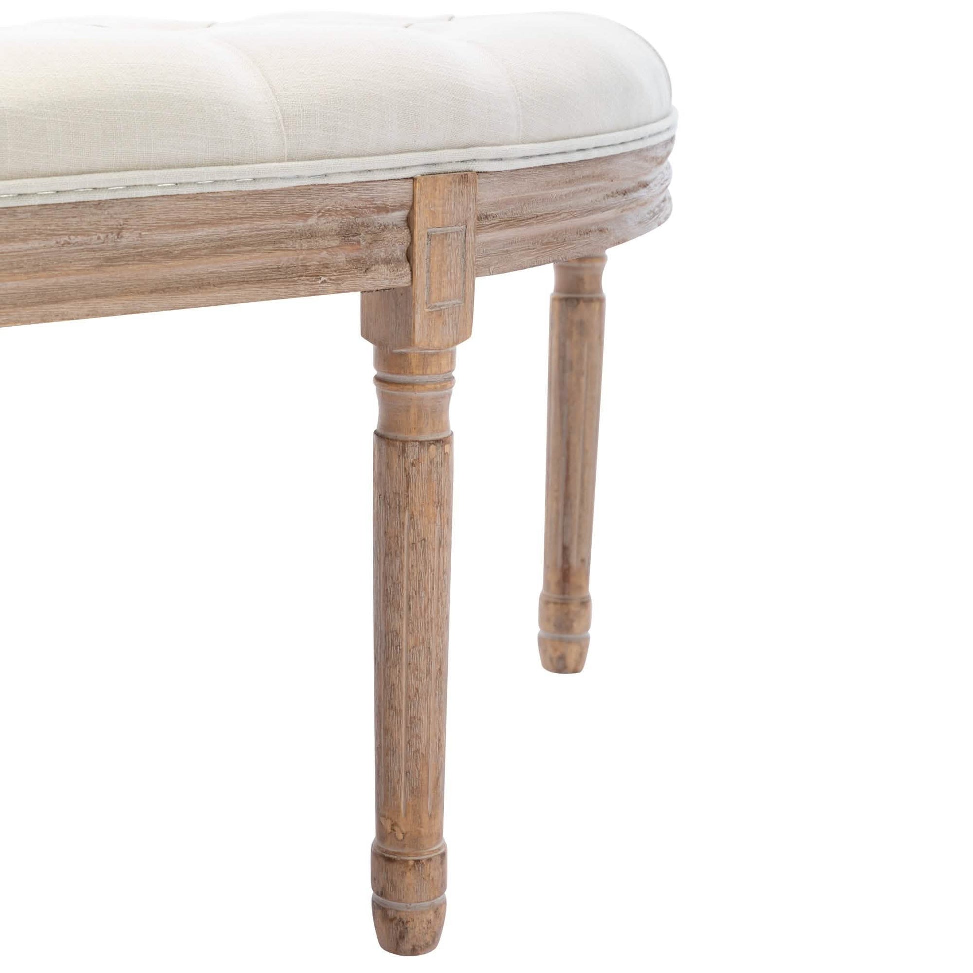 Half Moon French Vintage Bench with Padded Seat & Rubberwood Legs DailySale