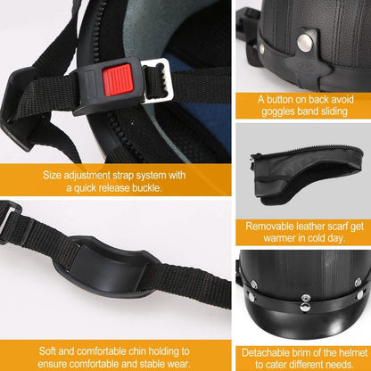 Half Motorcycle Helmet with Pilot Goggles DailySale