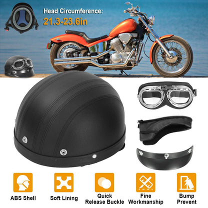 Half Motorcycle Helmet with Pilot Goggles DailySale