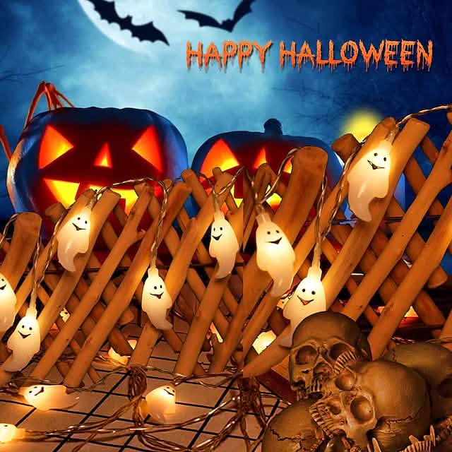 Halloween Cute Ghost LED String Lights Upholstery Lights DailySale
