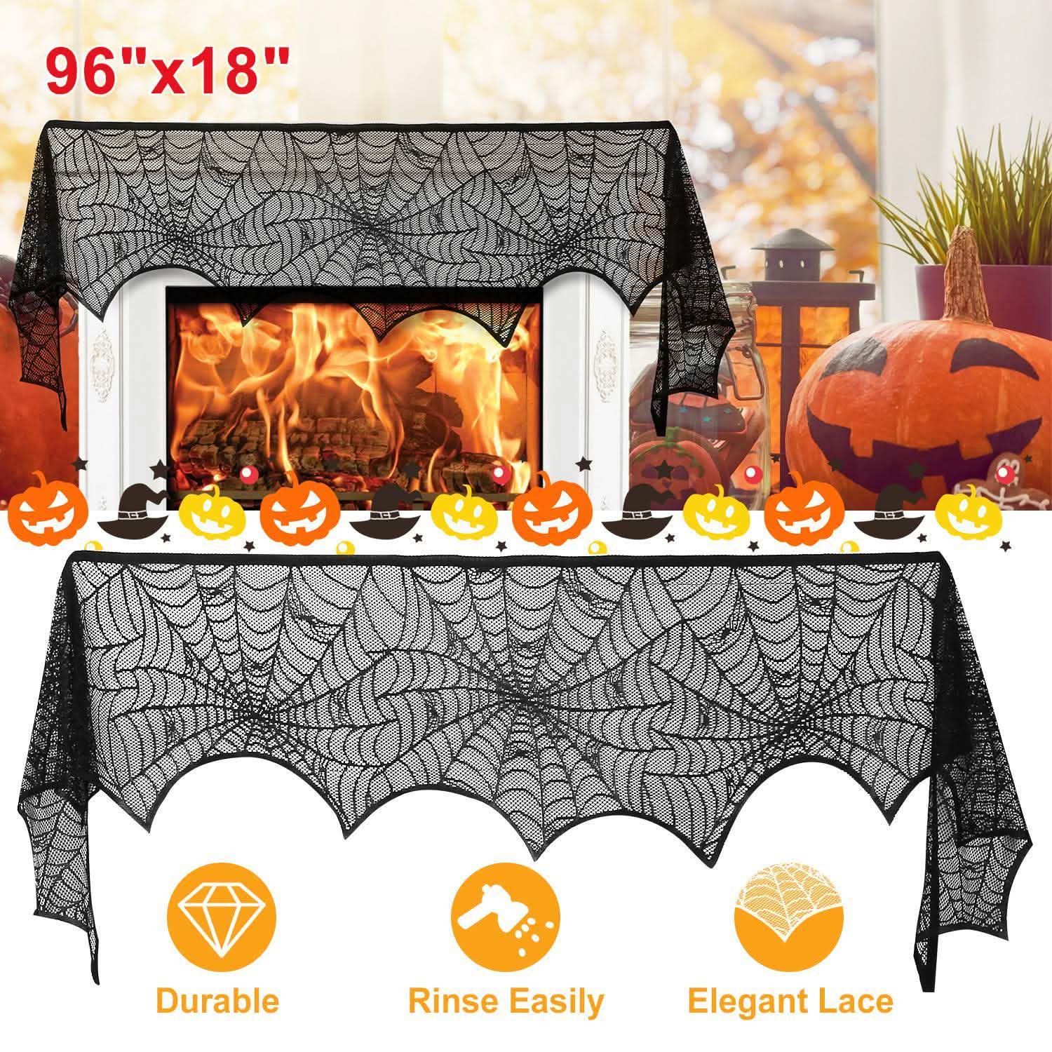 Halloween Decoration Black Lace Spiderweb DailySale