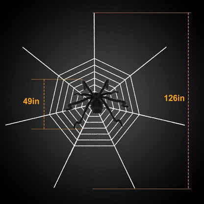 Halloween Decorations Spider 49" with 126" Tarantula Mega Spider Web DailySale