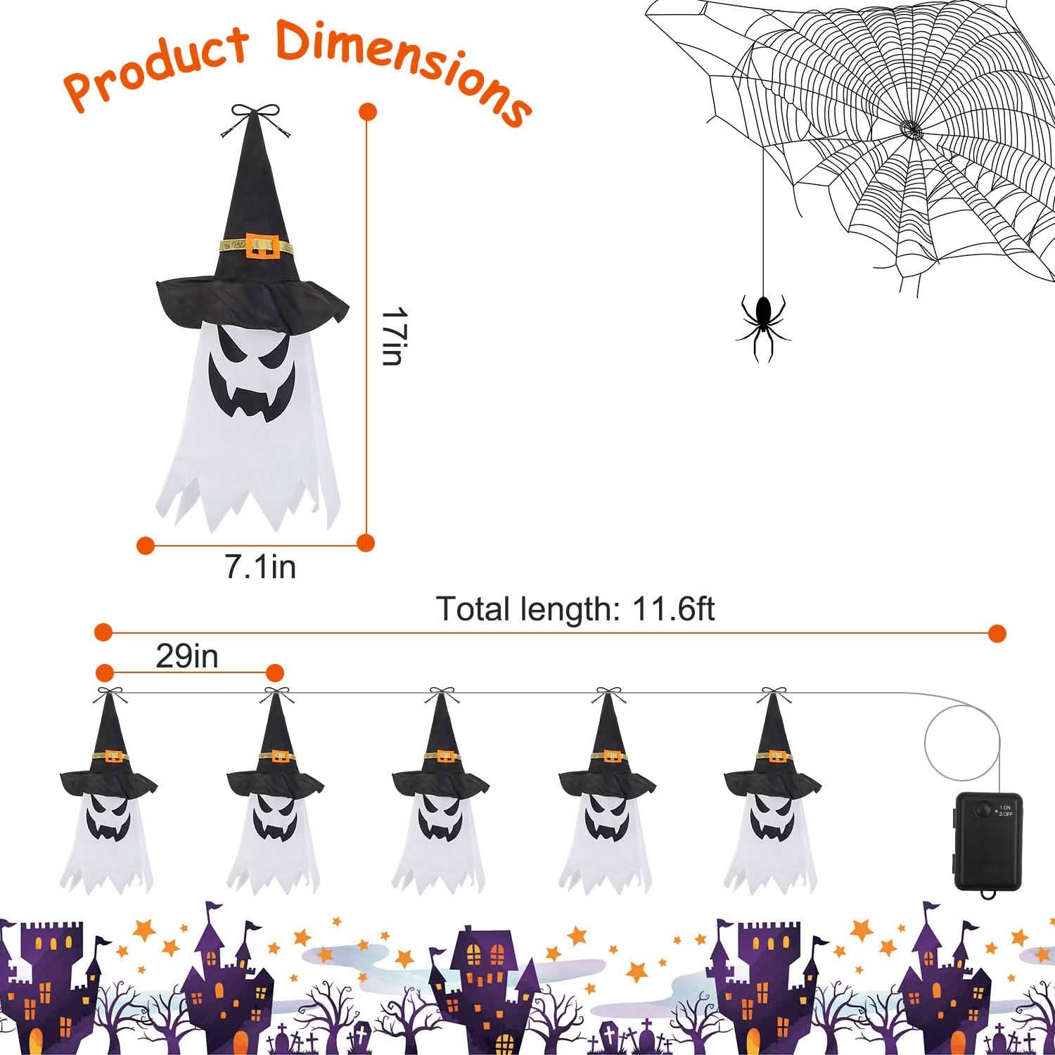 Halloween Ghost Witch Hat Hanging Light Lantern DailySale