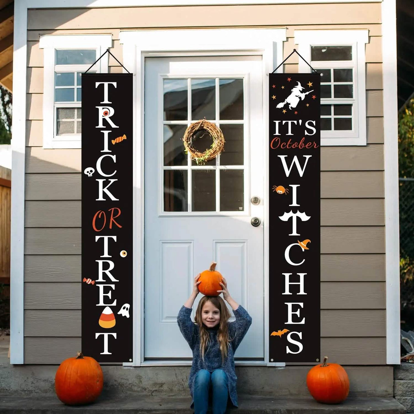 Halloween Porch Decoration October Witch Front Porch Banner Decorations DailySale