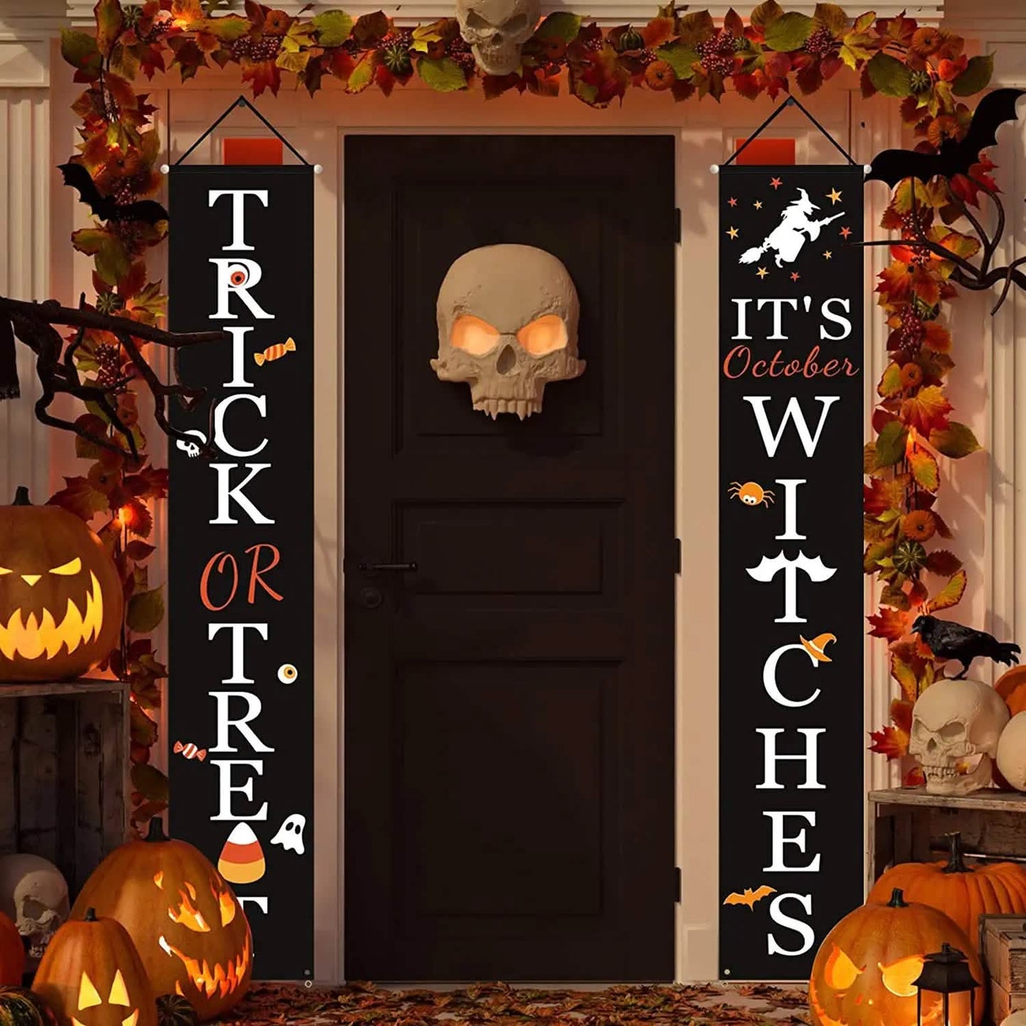Halloween Porch Decoration October Witch Front Porch Banner Decorations DailySale