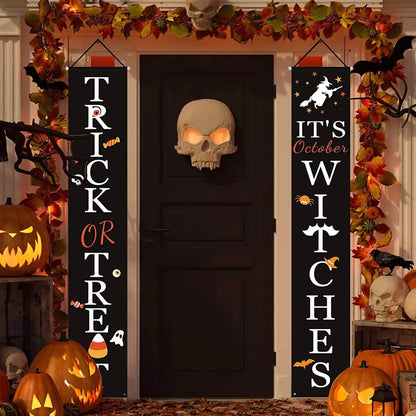 Halloween Porch Decoration October Witch Front Porch Banner Decorations DailySale