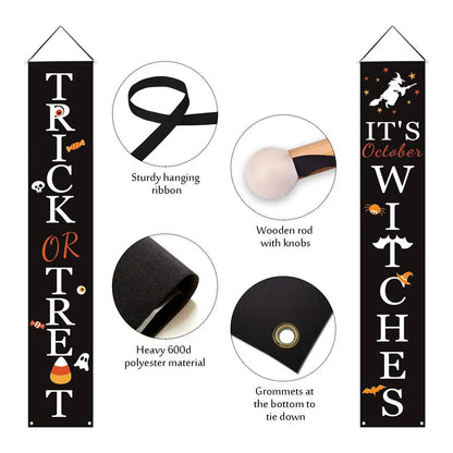 Halloween Porch Decoration October Witch Front Porch Banner Decorations DailySale