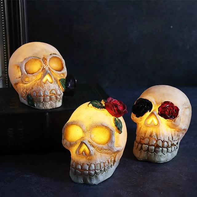 Halloween Resin Skull LED Night Light Decorative Light DailySale