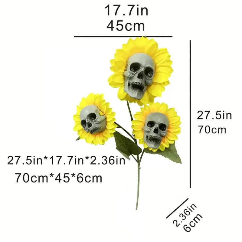 Halloween Sunflower Skull Head Garden Decoration DailySale