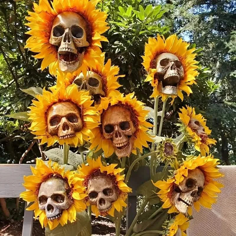 Halloween Sunflower Skull Head Garden Decoration DailySale