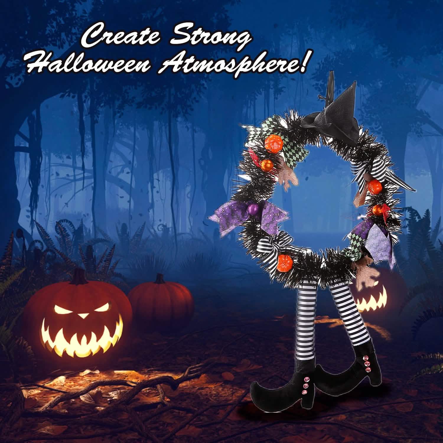 Halloween Witch Wreath Pumpkin Decorations DailySale