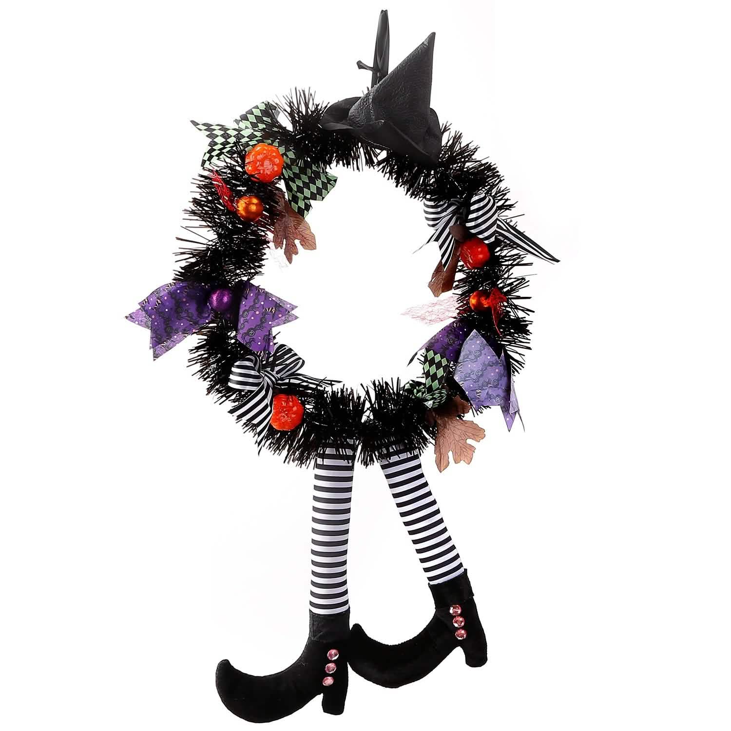 Halloween Witch Wreath Pumpkin Decorations DailySale