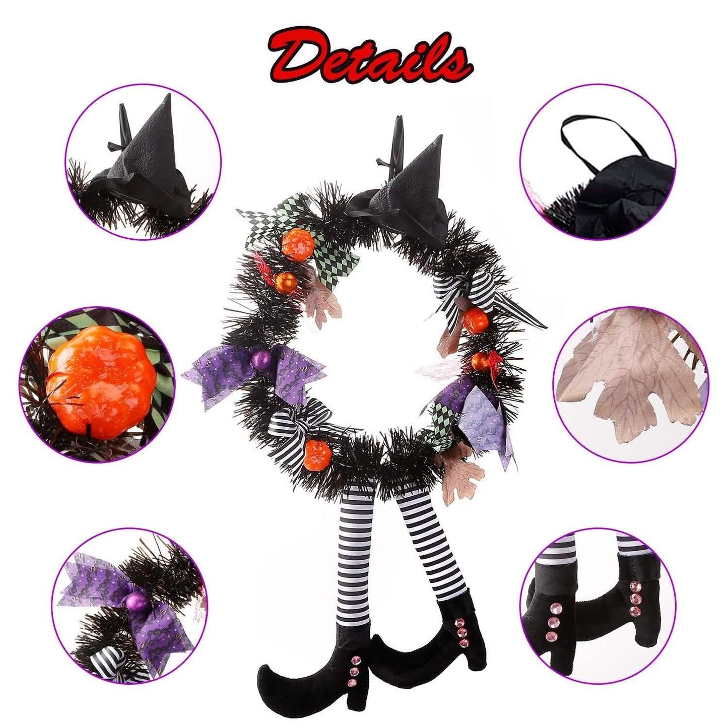 Halloween Witch Wreath Pumpkin Decorations DailySale
