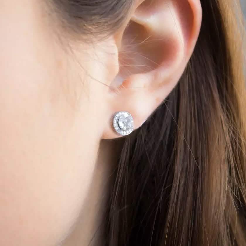 Halo Diamond Stud Earrings DailySale