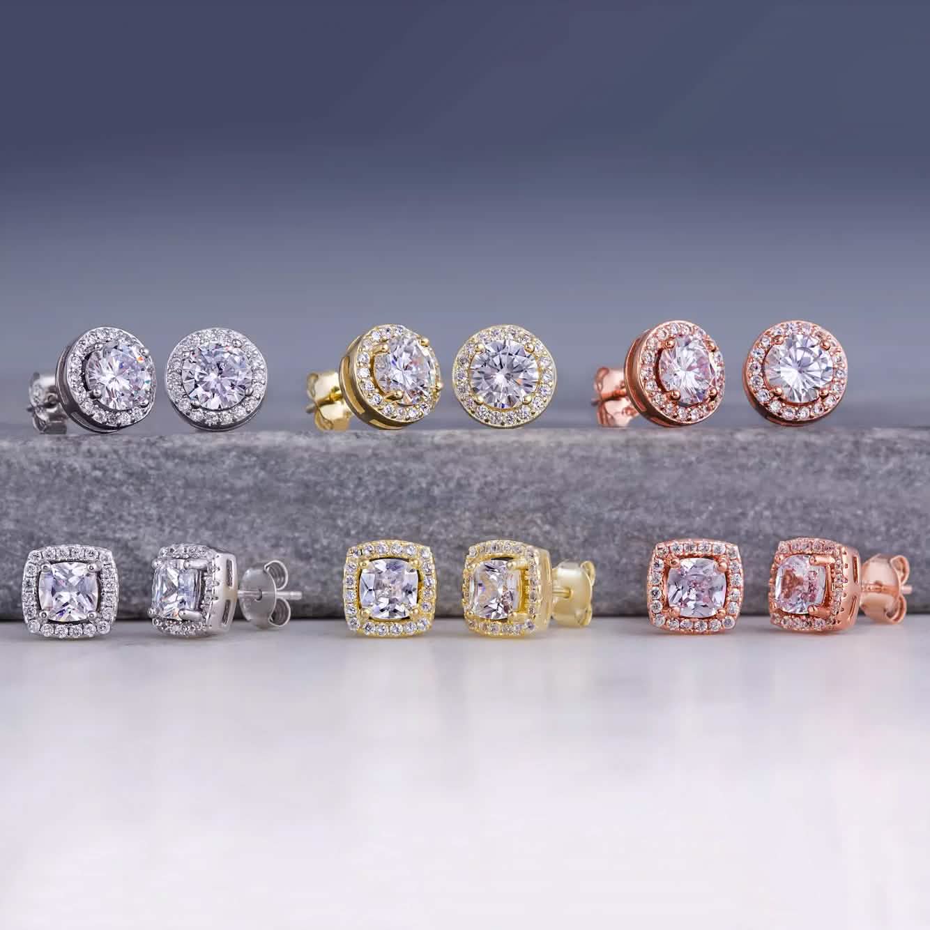 Halo Diamond Stud Earrings DailySale