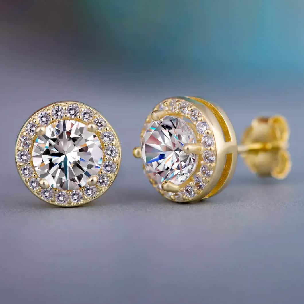 Halo Diamond Stud Earrings DailySale