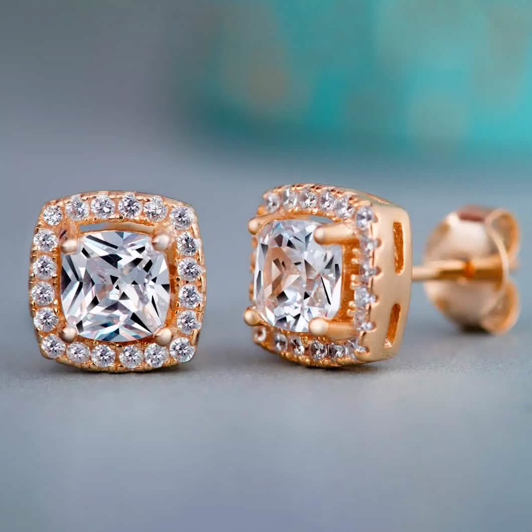 Halo Diamond Stud Earrings DailySale
