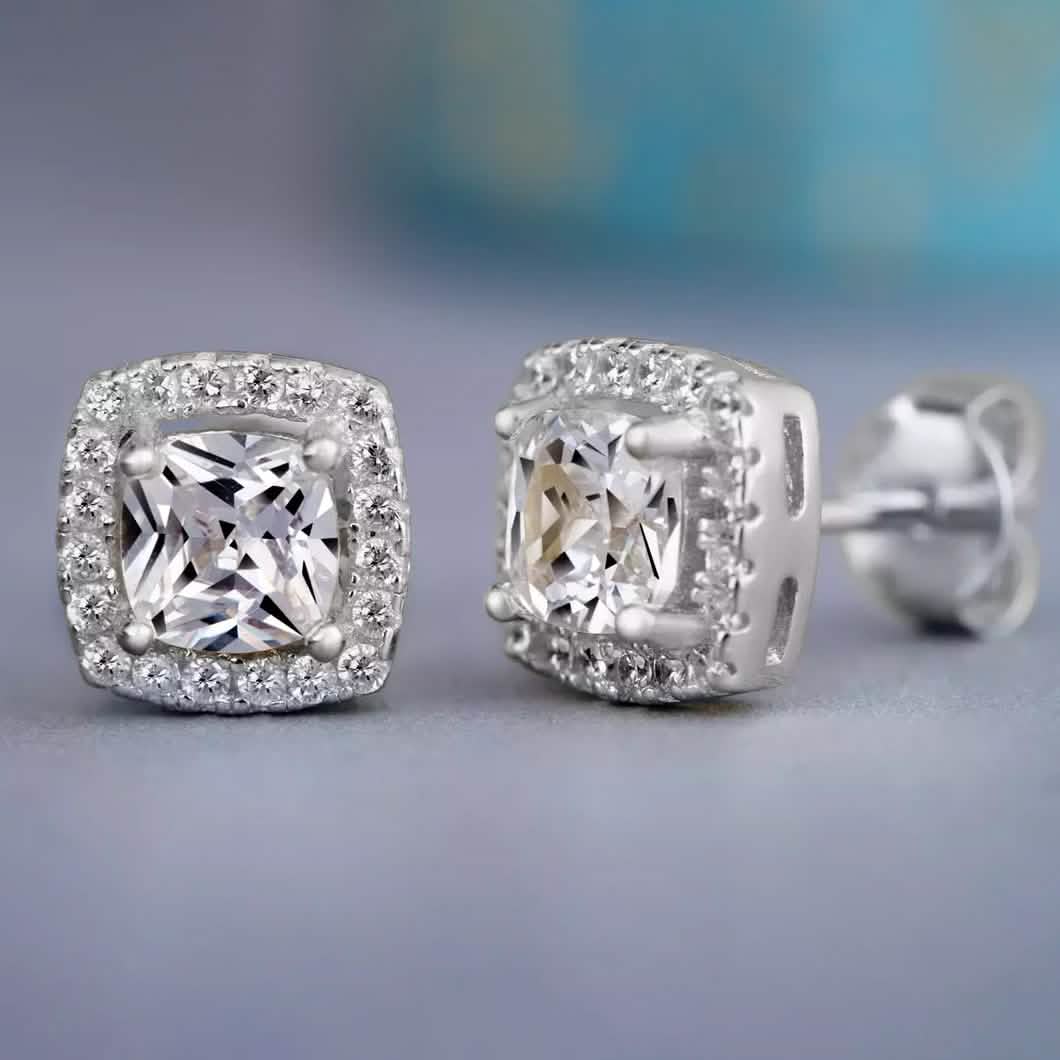Halo Diamond Stud Earrings DailySale