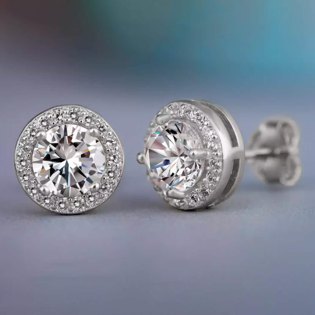 Halo Diamond Stud Earrings DailySale