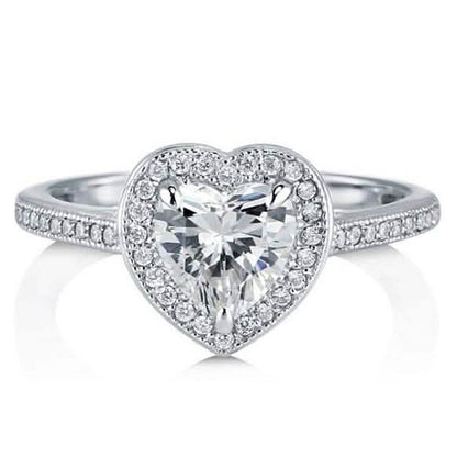 Halo Heart Cut Engagement Ring DailySale