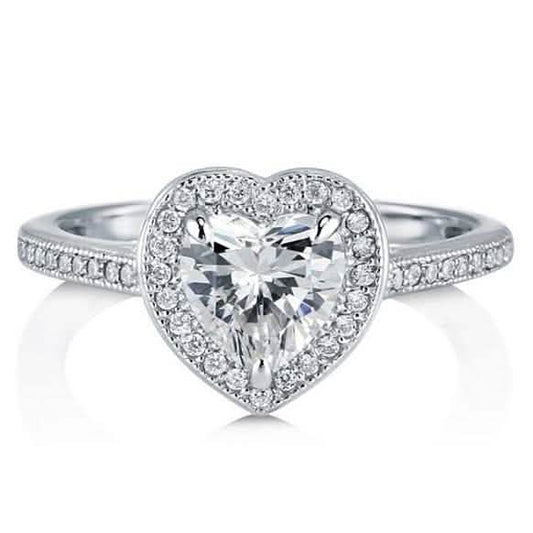 Halo Heart Cut Engagement Ring DailySale