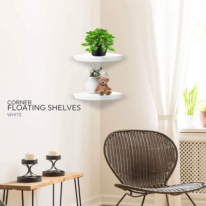 Halter Corner Floating Shelf - Space Saving Round Design with No Visible Support DailySale