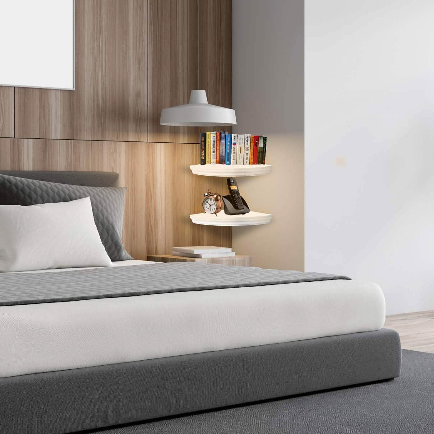 Halter Corner Floating Shelf - Space Saving Round Design with No Visible Support DailySale