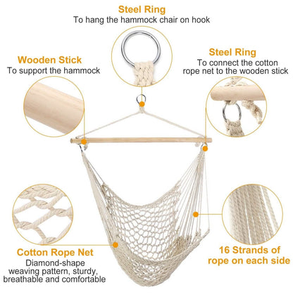 Hammock Chair Hanging Rope Seat DailySale