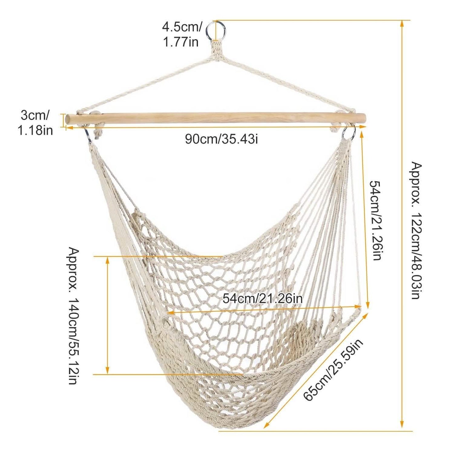 Hammock Chair Hanging Rope Seat DailySale