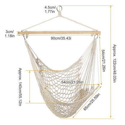 Hammock Chair Hanging Rope Seat DailySale