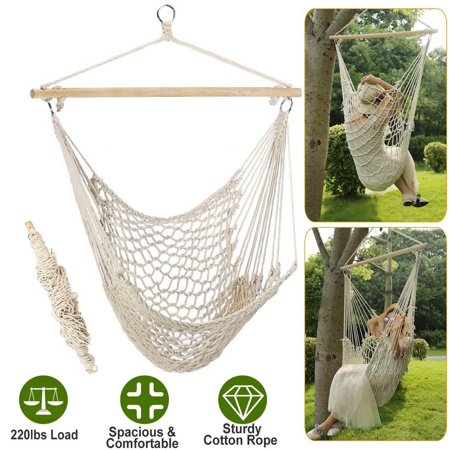 Hammock Chair Hanging Rope Seat DailySale