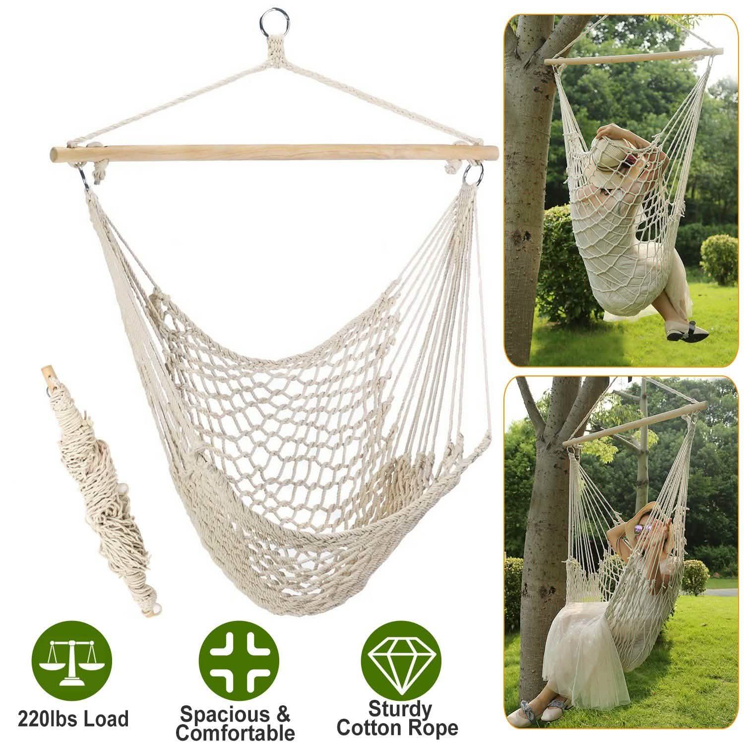 Hammock Chair Hanging Rope Seat DailySale
