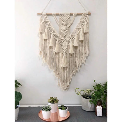 Hand Woven Lace Wall Hanging Bohemian Boho Art Decor DailySale
