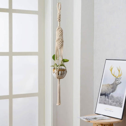 Hand Woven Macrame Tapestry Plant Hanger Holder DailySale