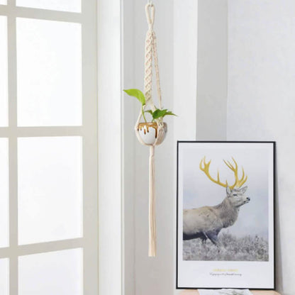 Hand Woven Macrame Tapestry Plant Hanger Holder DailySale