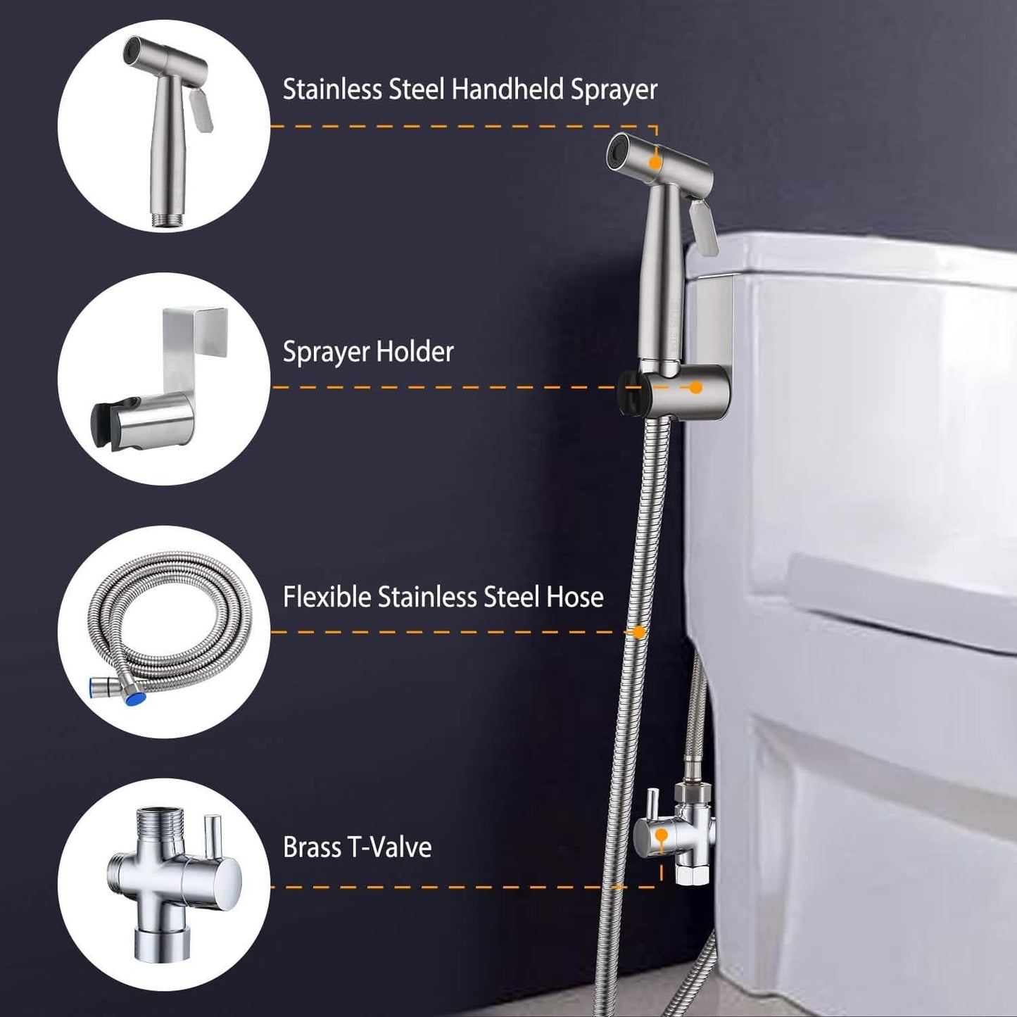 Handheld Bidet Sprayer Stainless Steel DailySale