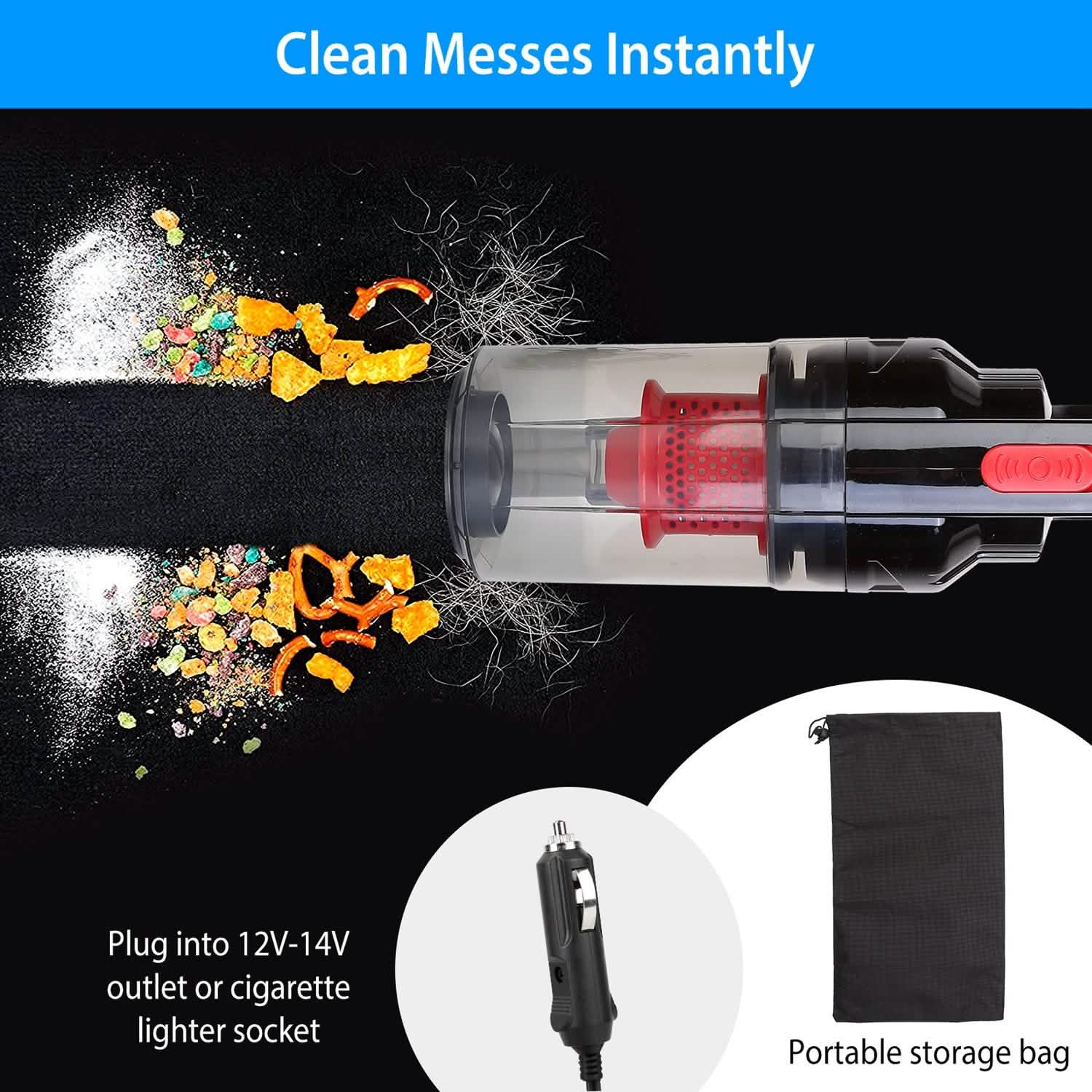 Handheld Car Vacuum Cleaner with Accessory Kit DailySale
