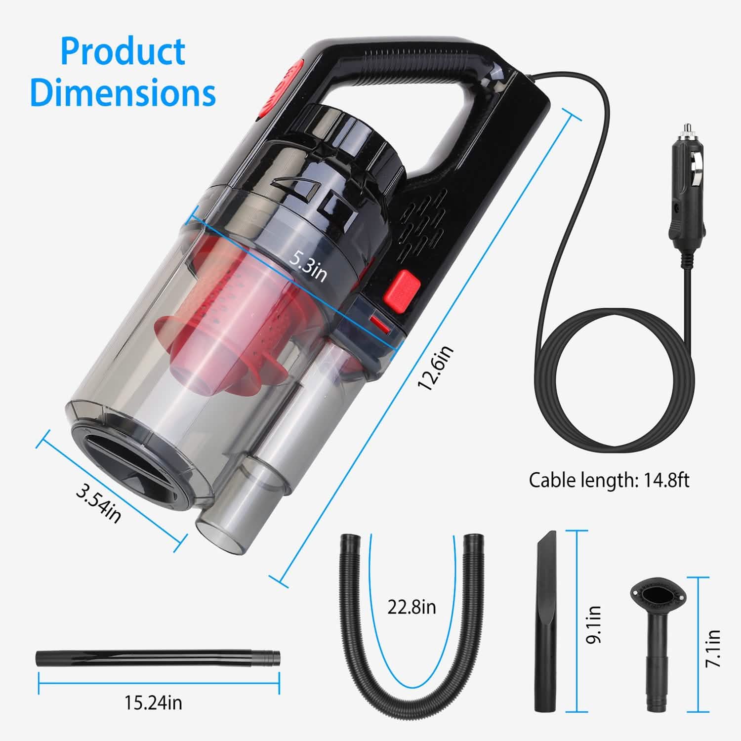 Handheld Car Vacuum Cleaner with Accessory Kit DailySale