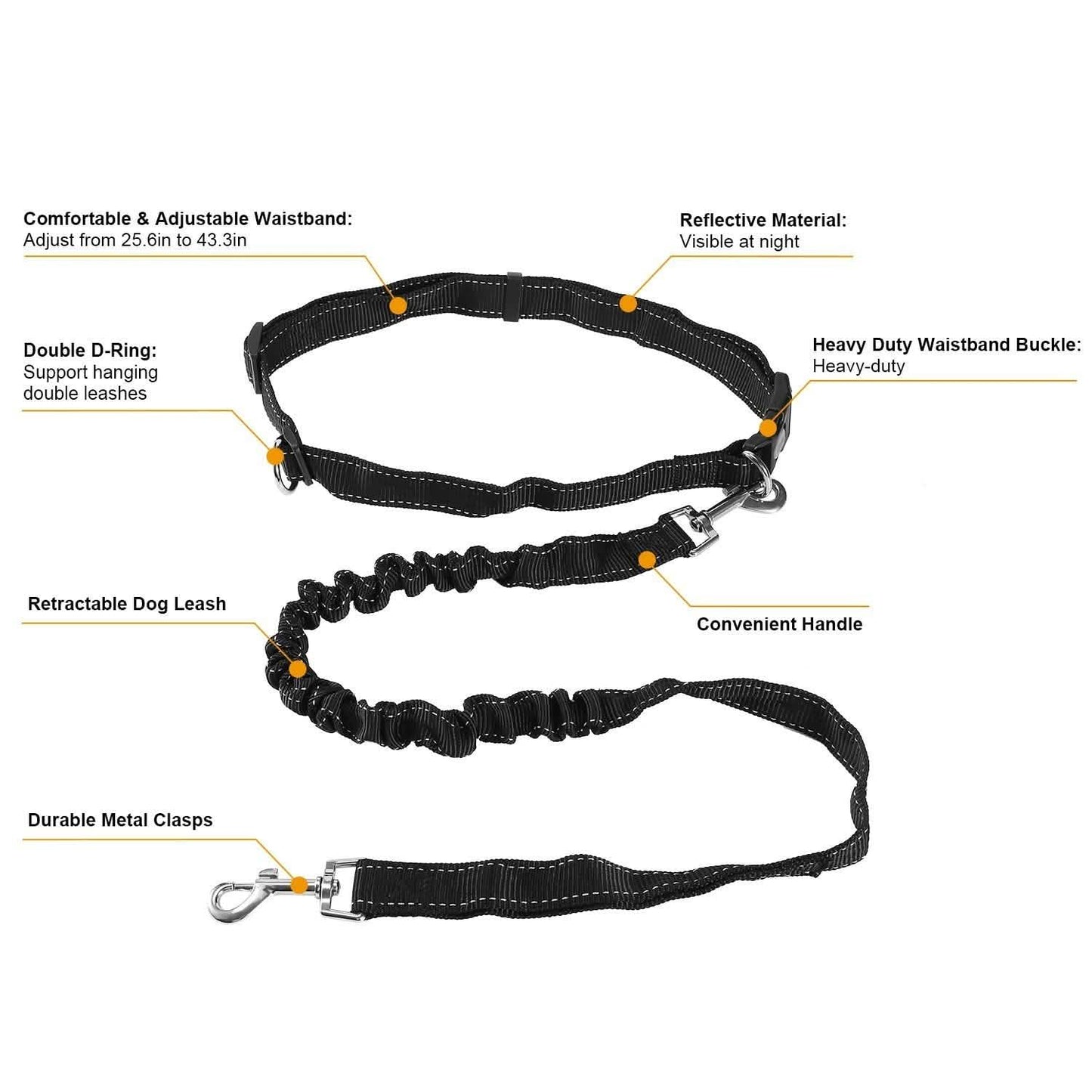 Hands Free Dogs Leash Waist Belt DailySale