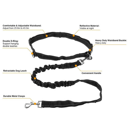 Hands Free Dogs Leash Waist Belt DailySale