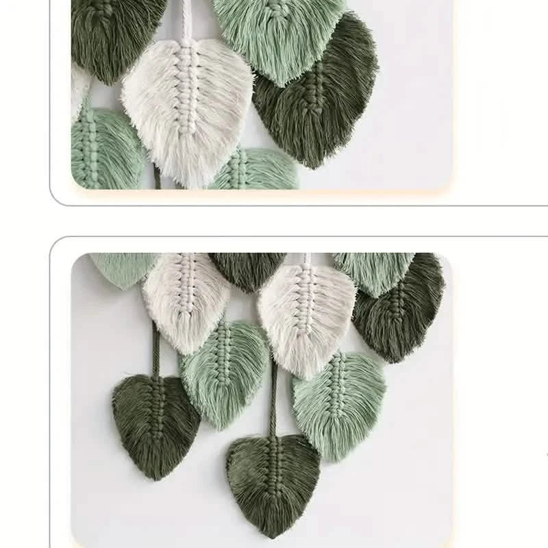 Handwoven Cotton Rope Leaf Tapestry DailySale