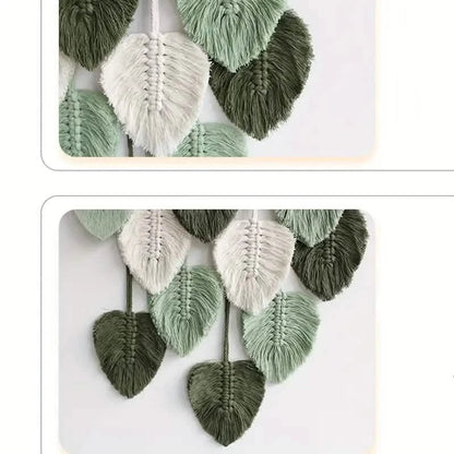 Handwoven Cotton Rope Leaf Tapestry DailySale