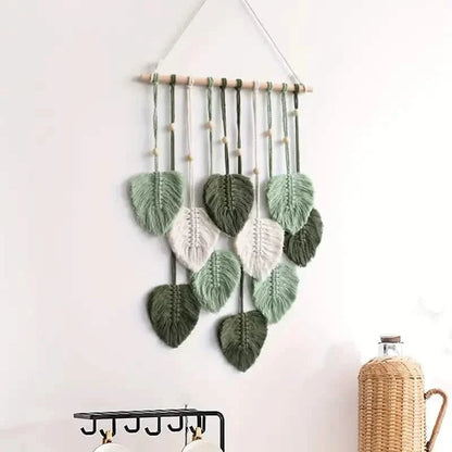 Handwoven Cotton Rope Leaf Tapestry DailySale