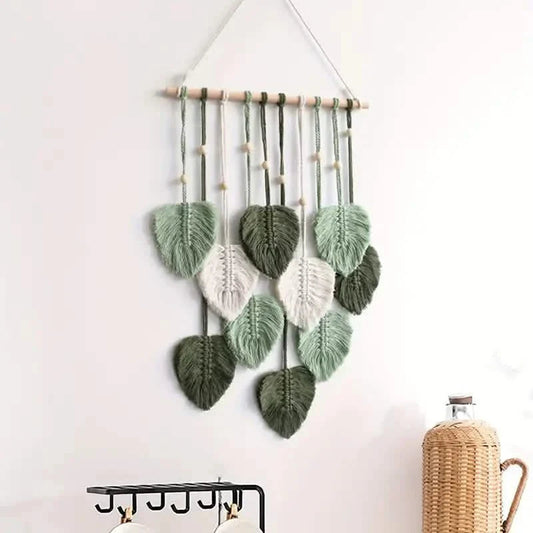 Handwoven Cotton Rope Leaf Tapestry DailySale