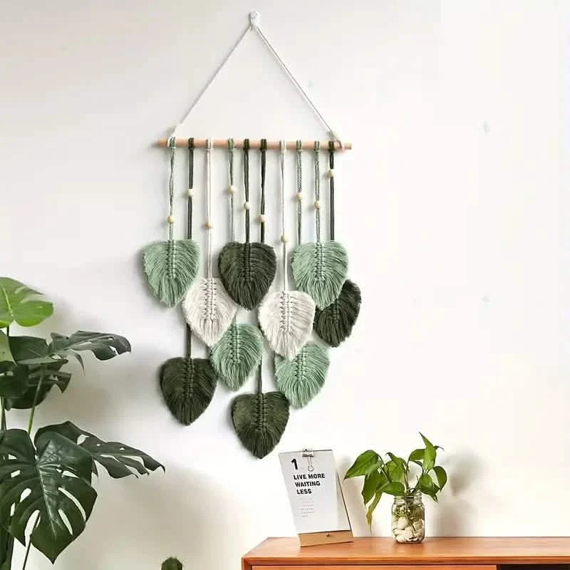 Handwoven Cotton Rope Leaf Tapestry DailySale